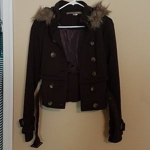 An Ashley Short Peacoat with Buckles